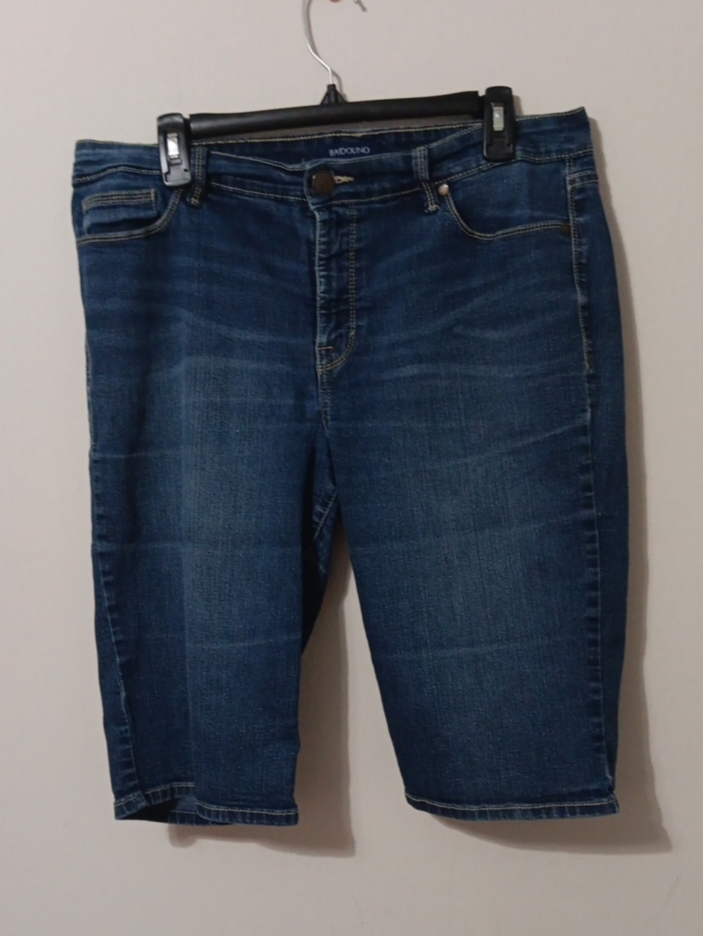 Bandolino Womens Indigo Blue Denim Jean Shorts 17 1/2" Waist